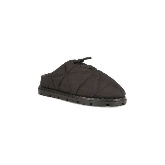 $1,150 NIB Prada Black Nylon Quilted Slip-On Clogs Logo Placard Size 12 (45) main image 6